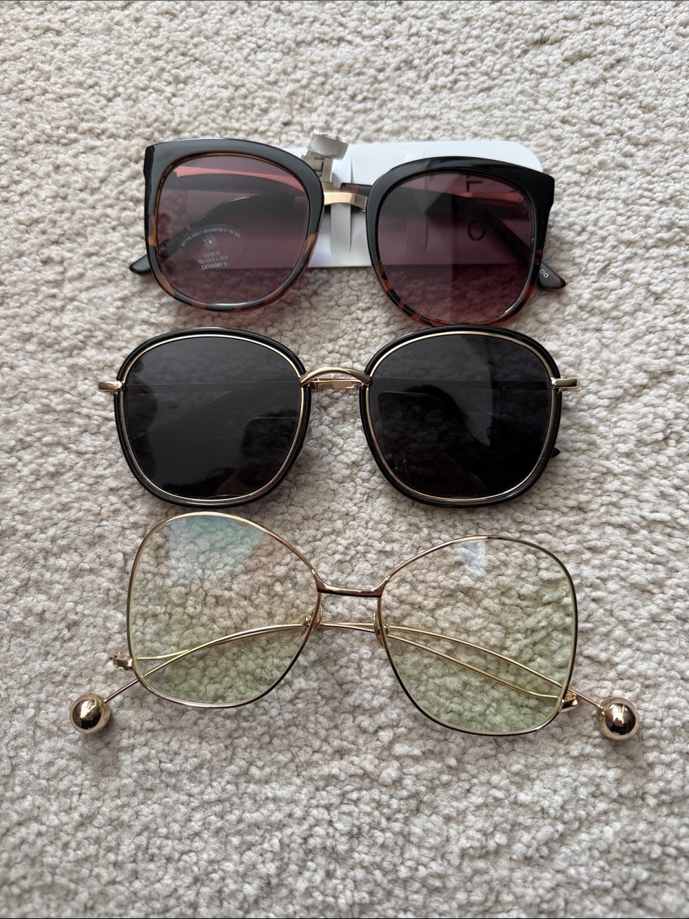 3 Pairs Sunglasses Lenses- Never used
